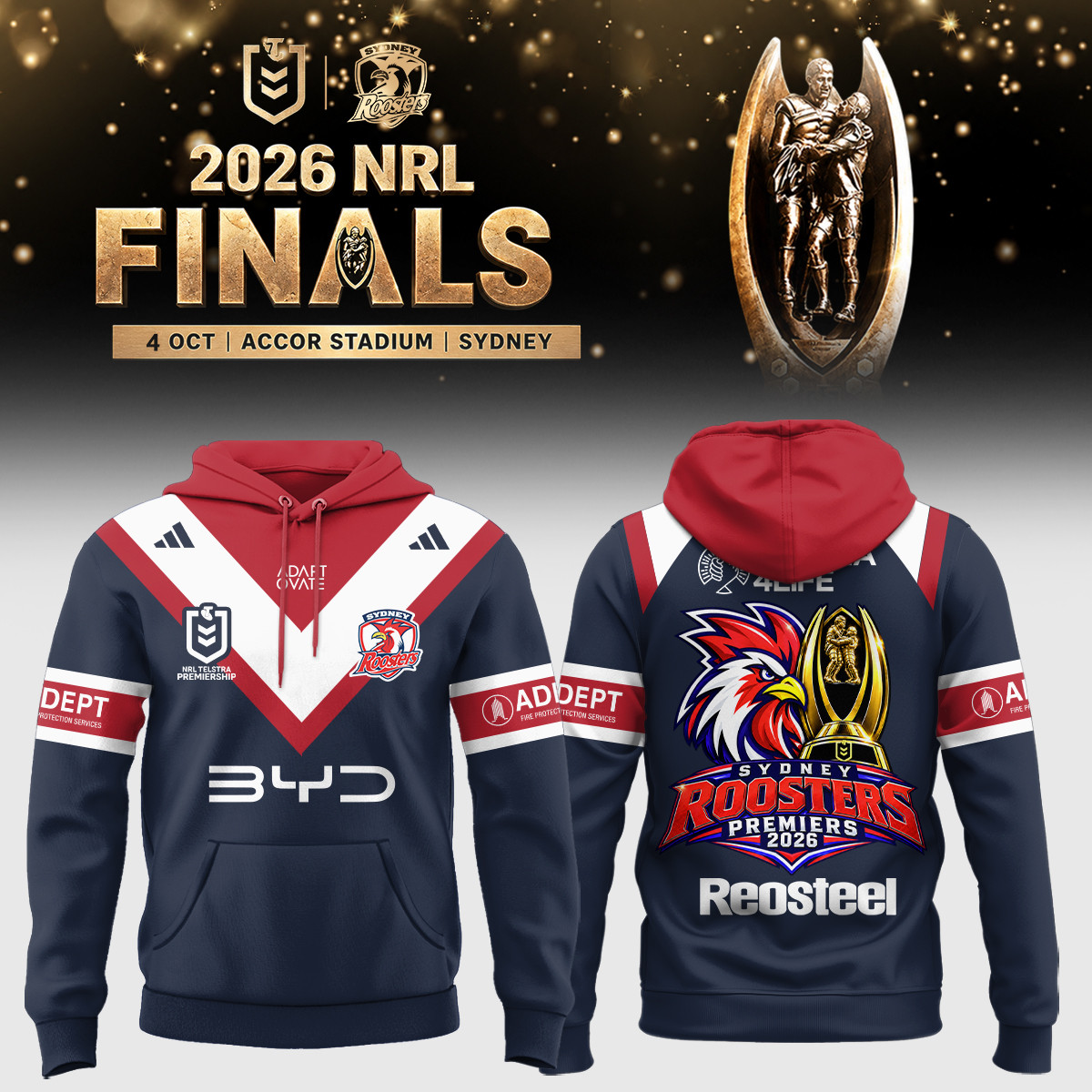 Sydney Roosters Merch 2026 NRL Premiers Hoodie Sydney Roosters Hooded Sweatshirt 1 - Unicasport Sydney Roosters Merch 2026 NRL Premiers Hoodie Sydney Roosters Hooded Sweatshirt