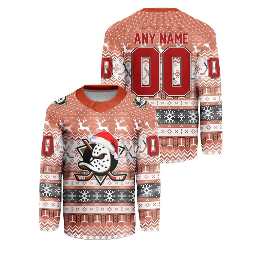 Personalized Anaheim Ducks Merch Christmas Hockey Jersey Shirt Gift For Hockey Lover 1 - Unicasport Personalized Anaheim Ducks Merch Christmas Hockey Jersey Shirt Gift For Hockey Lover