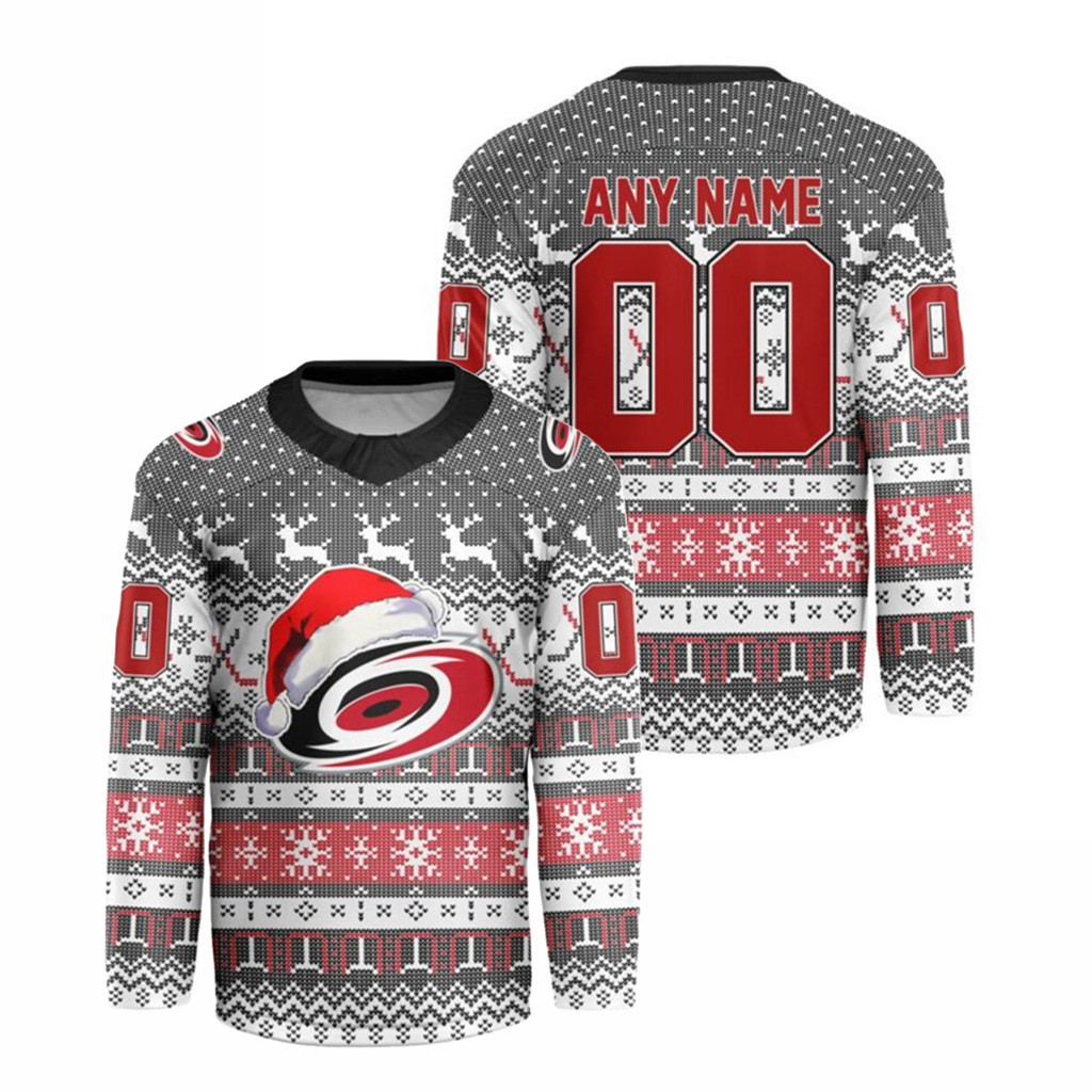 Personalized Carolina Hurricanes Merch Christmas Hockey Jersey Shirt Gift For Hockey Fans 1 - Unicasport Personalized Carolina Hurricanes Merch Christmas Hockey Jersey Shirt Gift For Hockey Fans