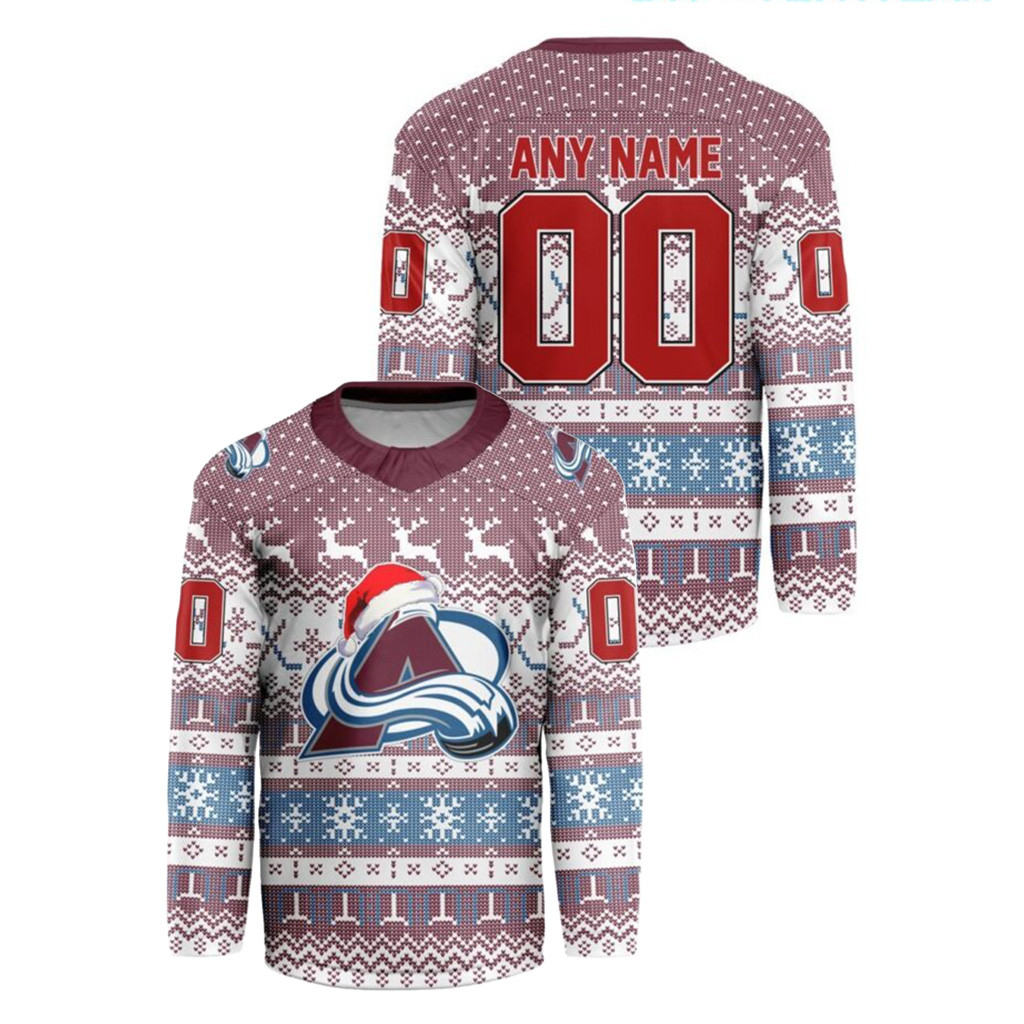 Personalized Colorado Avalanche Merch Christmas Hockey Jersey Shirt Hockey Fans Gear 1 - Unicasport Personalized Colorado Avalanche Merch Christmas Hockey Jersey Shirt Hockey Fans Gear