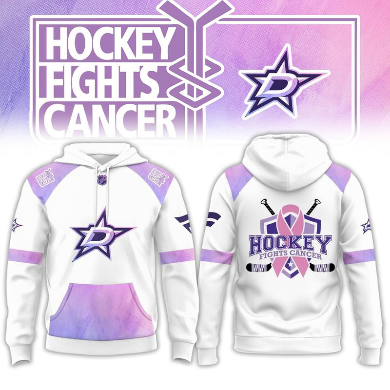 Dallas Stars Merch Hockey Fights Cancer Hoodie Gift For Game Day 1 - Unicasport Dallas Stars Merch Hockey Fights Cancer Hoodie Gift For Game Day