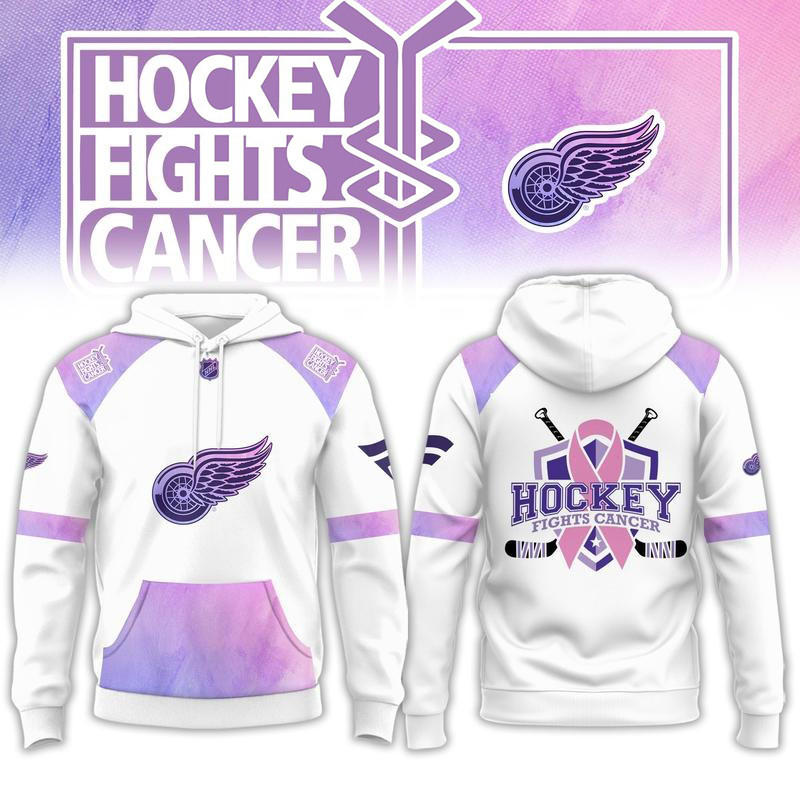 Detroit Red Wings Merch Hockey Fights Cancer Hoodie Best Gift For Fan 1 - Unicasport Detroit Red Wings Merch Hockey Fights Cancer Hoodie Best Gift For Fan