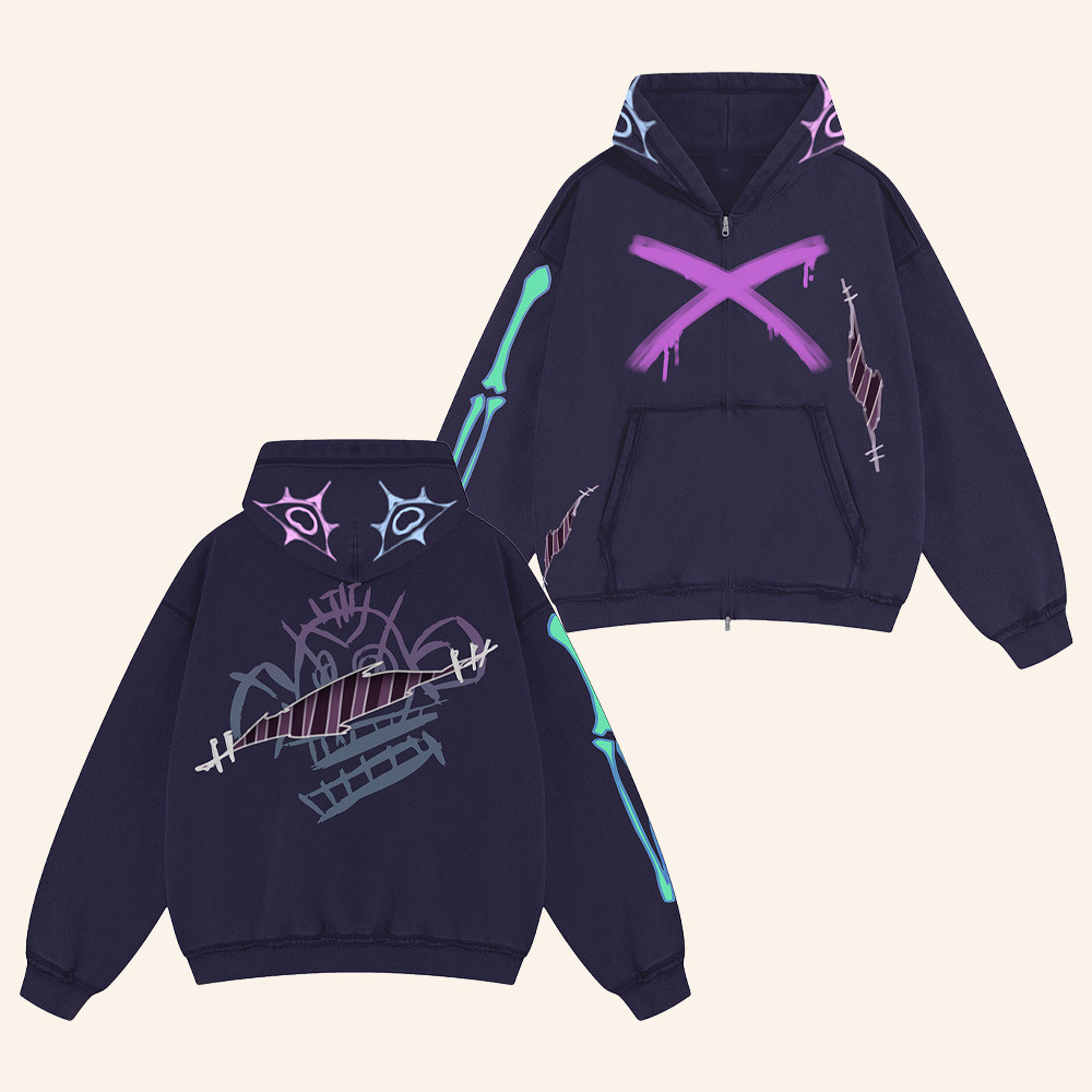 Realm Divide Collection Merch Jinxed Zip Hoodie Arcane LOL Apparel Gifts For Jinx Lovers 1 - Unicasport Realm Divide Collection Merch Jinxed Zip Hoodie Arcane LOL Apparel Gifts For Jinx Lovers