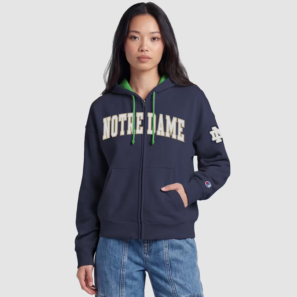 Notre Dame Merch 2026 Navy Notre Dame Fighting Irish Arch Zip Hoodie Gift For Game Day 1 - Unicasport Notre Dame Merch 2026 Navy Notre Dame Fighting Irish Arch Zip Hoodie Gift For Game Day