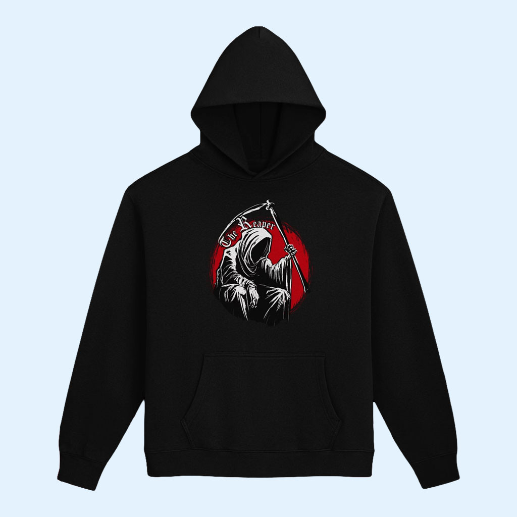 Doggie Merch 2026 The Reaper Hoodie Black Unique Gift For Halloween 1 - Unicasport Doggie Merch 2026 The Reaper Hoodie Black Unique Gift For Halloween