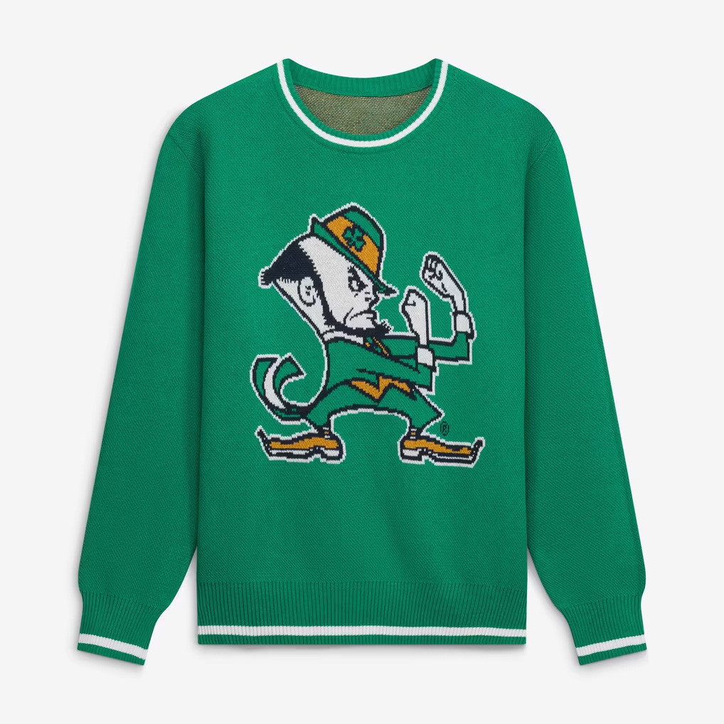 Notre Dame Merch 2026 Notre Dame Fighting Irish Intarsia Mascot Sweater Christmas Gift Ideas 1 - Unicasport Notre Dame Merch 2026 Notre Dame Fighting Irish Intarsia Mascot Sweater Christmas Gift Ideas