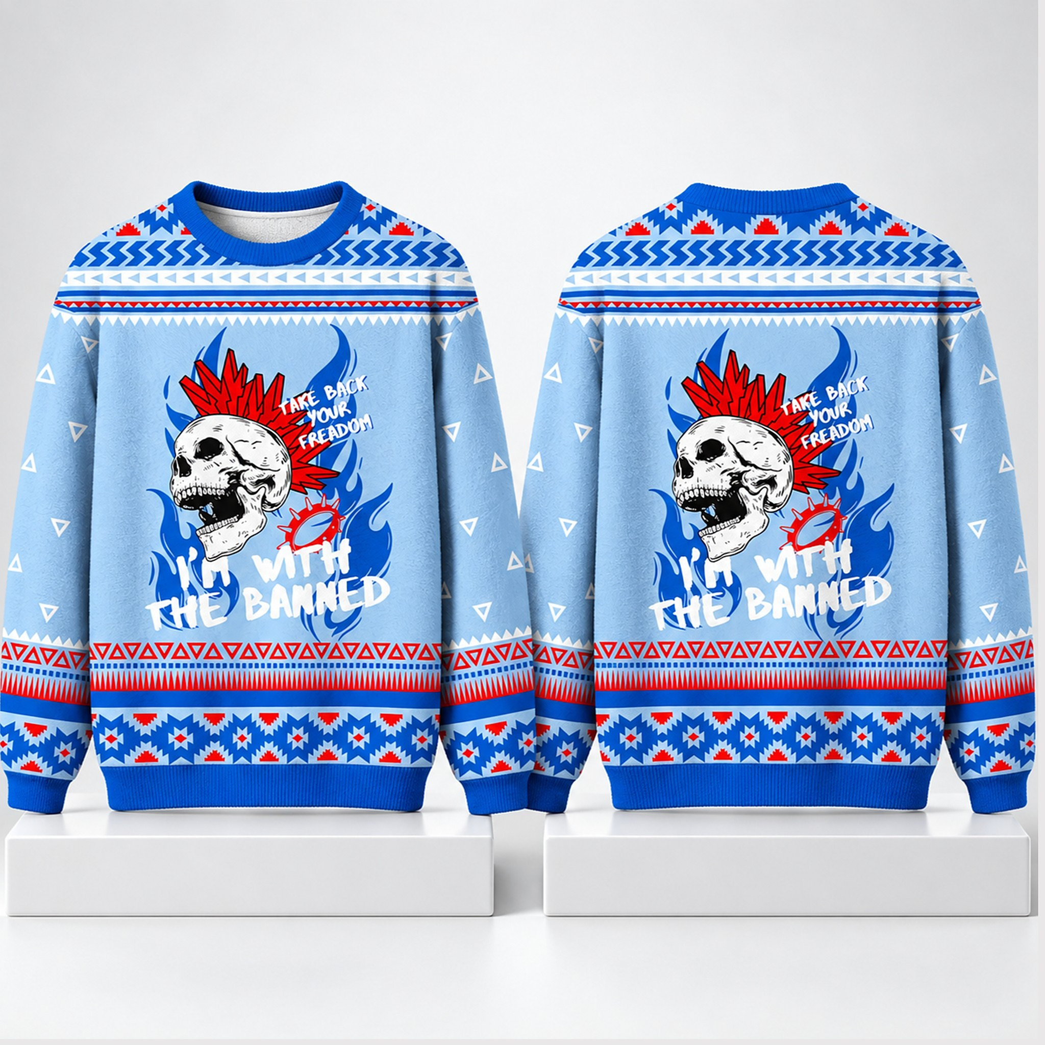 Take Back Your Freadom Im With The Banned 2026 Christmas Ugly Sweater Xmas Gifts For BFF 1 - Unicasport Take Back Your Freadom Im With The Banned 2026 Christmas Ugly Sweater Xmas Gifts For BFF