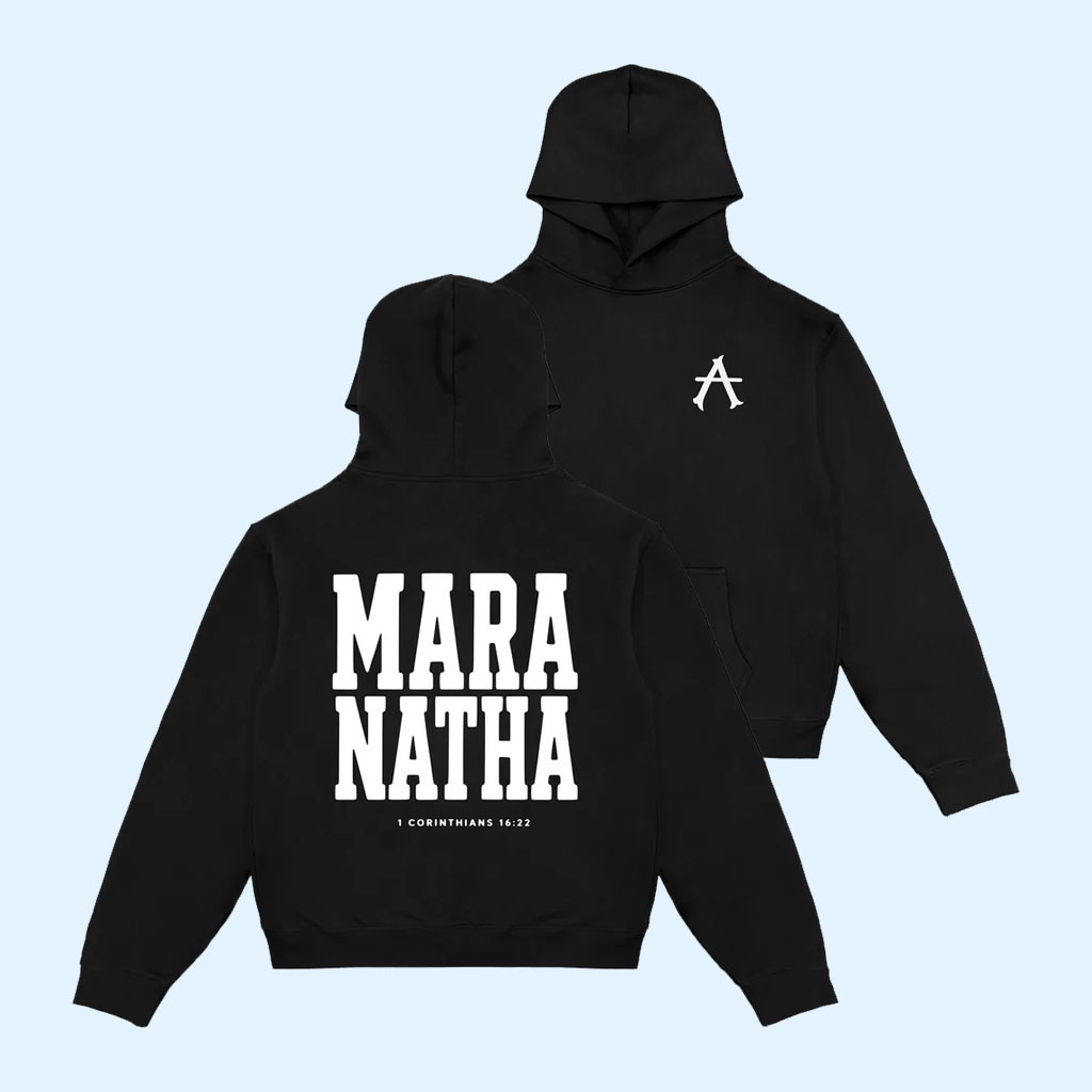 2819 Church Merch 2026 Maranatha Hoodie Black Bible Verse Apparel Gift For Christian