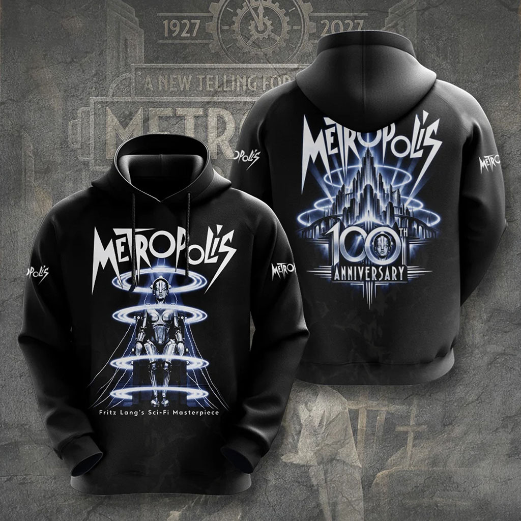 Metropolis 100th Anniversary Hoodie Metropolis Merch Retro Science Fiction Clothing Gifts for Fans 1 - Unicasport Metropolis 100th Anniversary Hoodie Metropolis Merch Retro Science Fiction Clothing Gifts for Fans