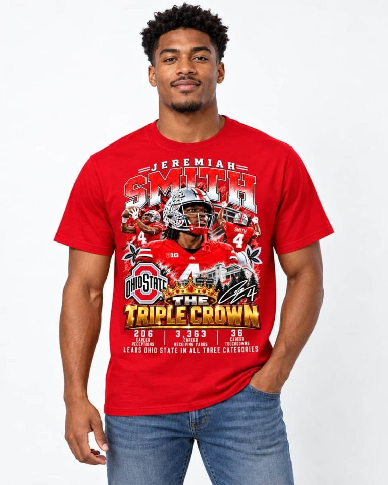 2026 Jeremiah Smith Ohio State Merch T-Shirt The Triple Crown Shirt Men's Gift Ideas
