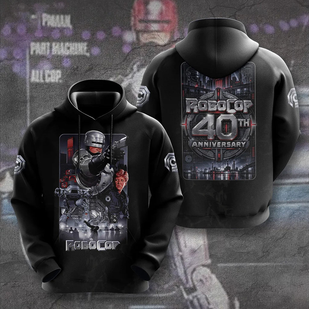 Robocop 40th Anniversary Hoodie Robocop Merch Classic Sci Fi Movie Apparel Gifts For Fans 1 - Unicasport Robocop 40th Anniversary Hoodie Robocop Merch Classic Sci Fi Movie Apparel Gifts For Fans