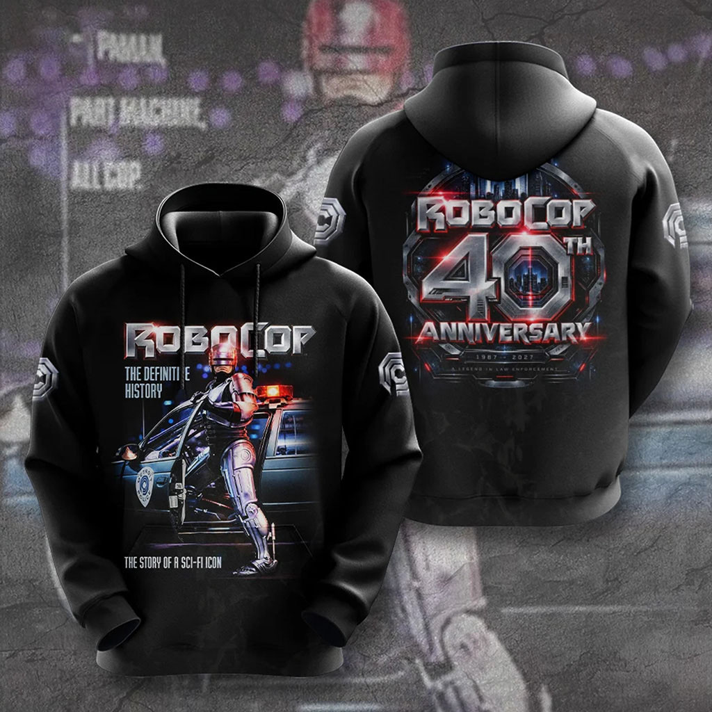 Robocop 40th Anniversary Hoodie Robocop Merch Gifts For Movie Fans 1 - Unicasport Robocop 40th Anniversary Hoodie Robocop Merch Gifts For Movie Fans