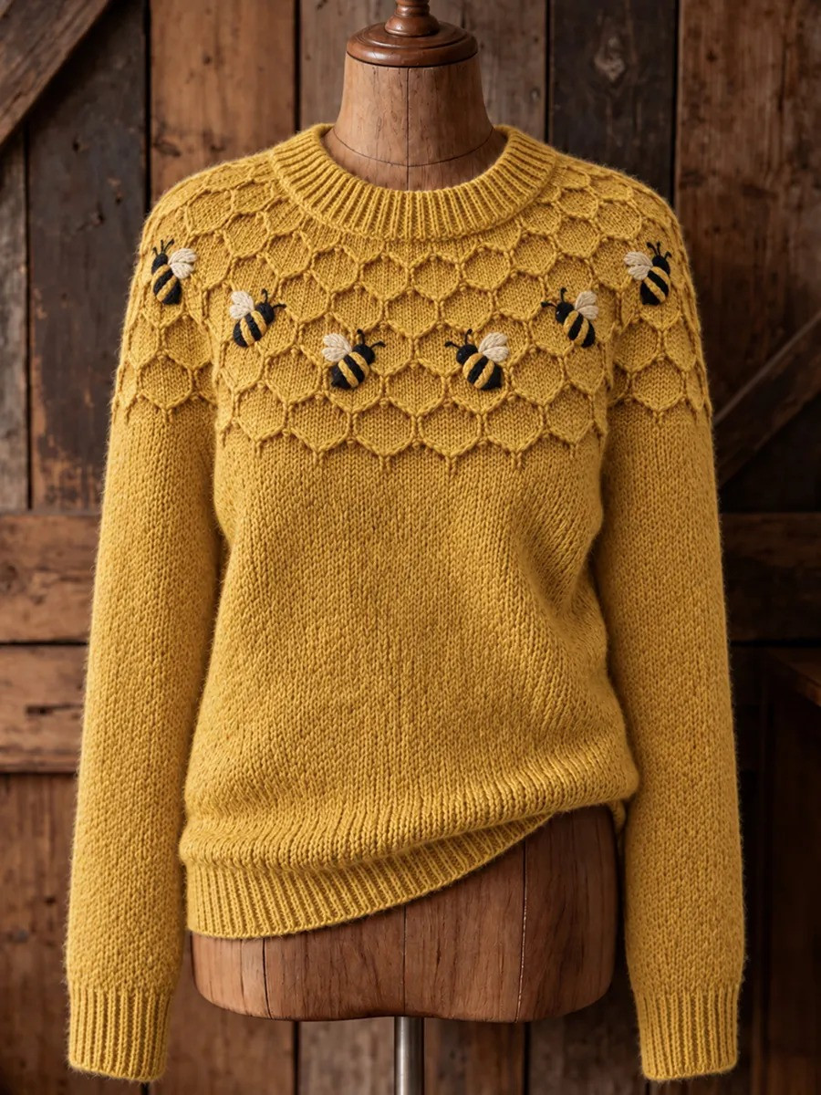 Vintage Farm Bees Sheep Ugly Christmas Sweater Cute Animal Clothes Gift For Women 1 - Unicasport Vintage Farm Bees Sheep Ugly Christmas Sweater Cute Animal Clothes Gift For Women