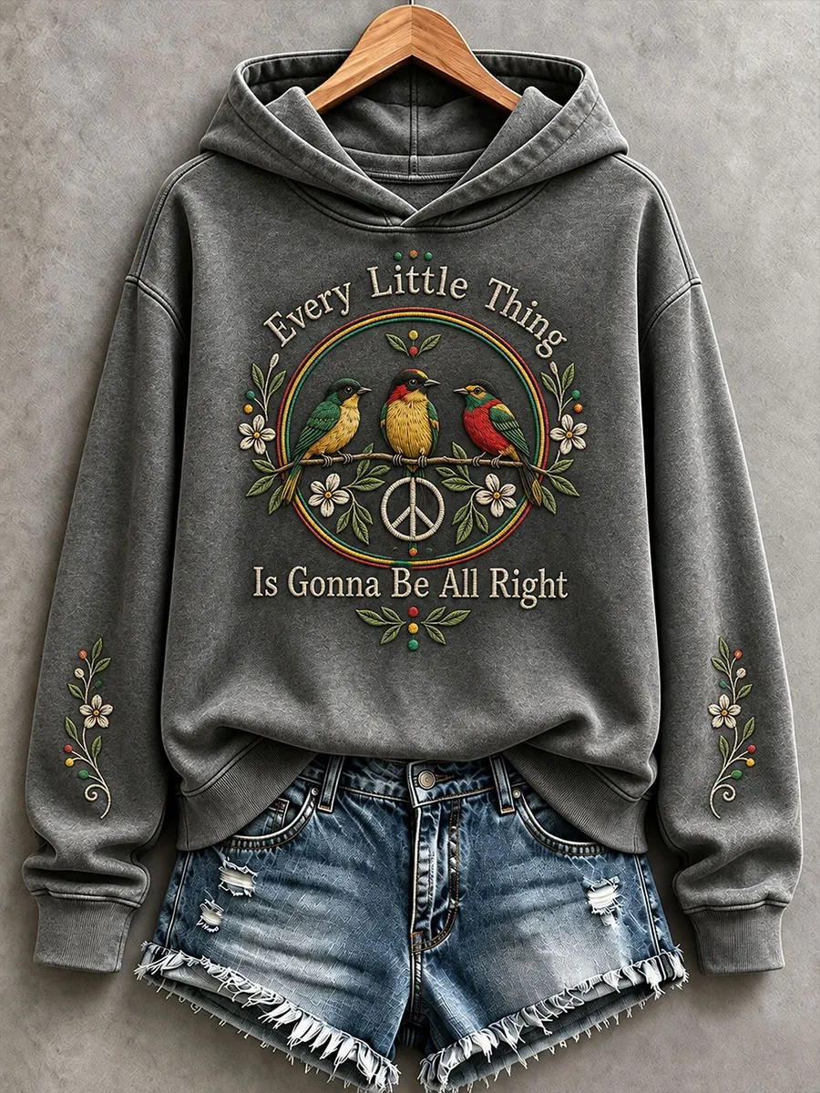 Bob Marley Merch Every Little Thing Three Little Birds Lyrics Hoodie Gifts For BFFs 1 - Unicasport Bob Marley Merch Every Little Thing Three Little Birds Lyrics Hoodie Gifts For BFFs