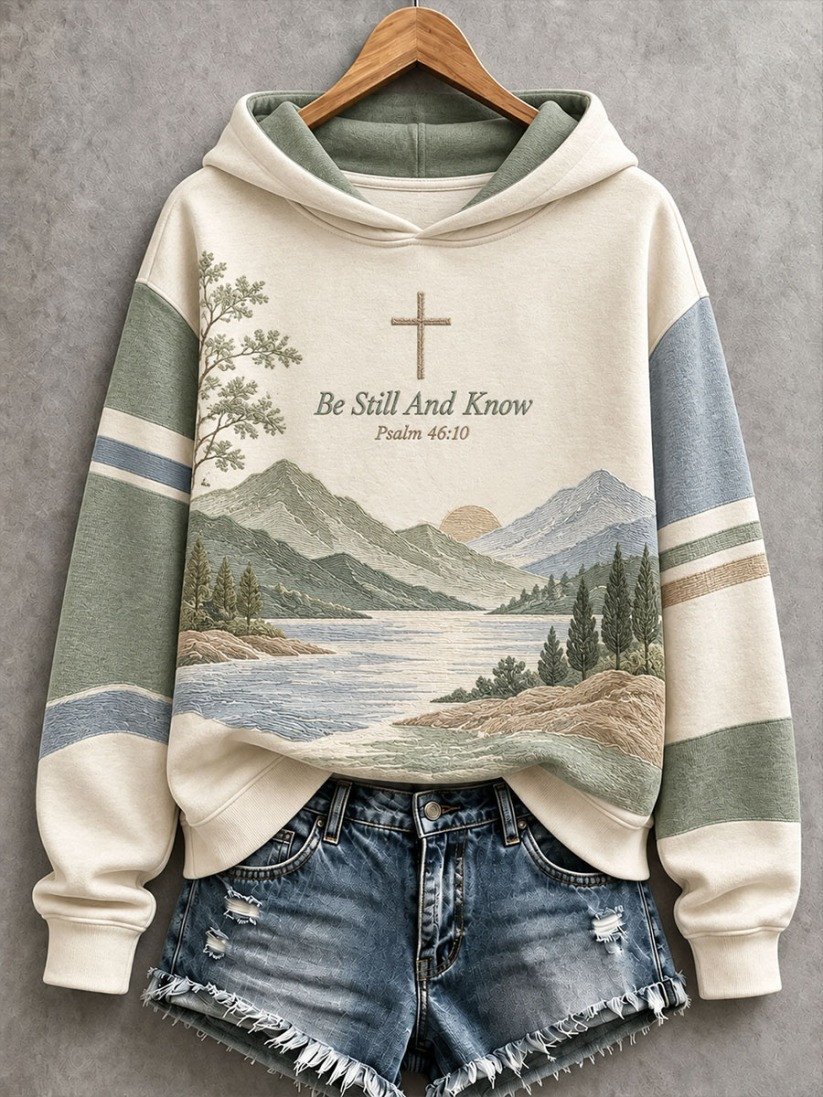 Be Still And Know Christian Hoodie Nature Mountain Cross Apparel Gift Ideas 1 - Unicasport Be Still And Know Christian Hoodie Nature Mountain Cross Apparel Gift Ideas