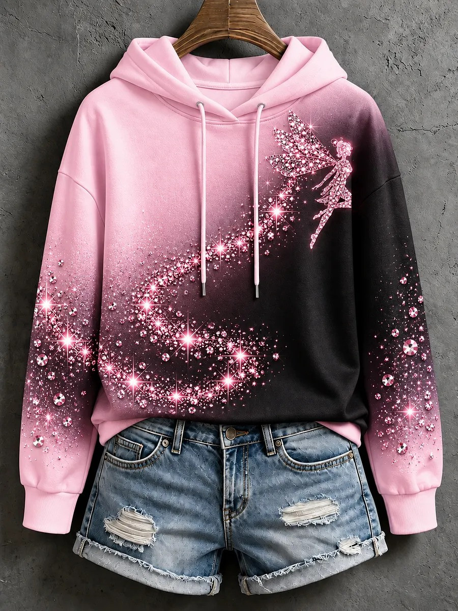 Breast Cancer Awareness Month Merch Pink Fairy Hoodie Pink Cancer Support Apparel Gifts Ideas