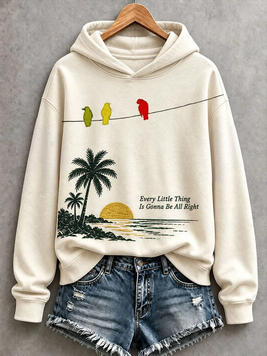 Bob Marley Merch Every Little Thing Three Little Birds Lyrics Hoodie Cool Gifts For Women 1 - Unicasport Bob Marley Merch Every Little Thing Three Little Birds Lyrics Hoodie Cool Gifts For Women