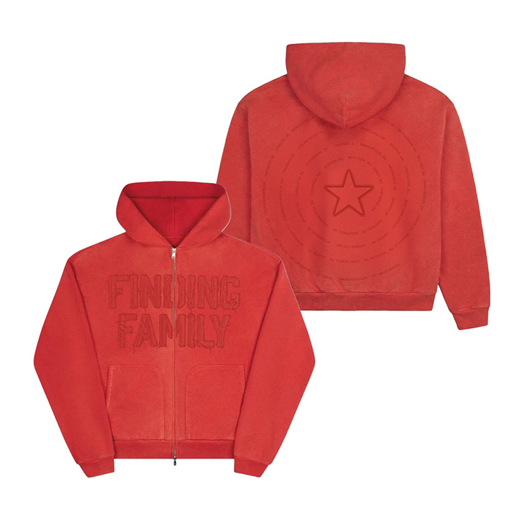 Alex Warren Merch Finding Family Red Zip Hoodie Gift For Alex Warren Music Lovers 1 - Unicasport Alex Warren Merch Finding Family Red Zip Hoodie Gift For Alex Warren Music Lovers