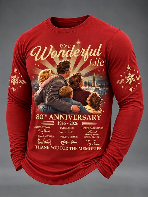 It's A Wonderful Life Merch 80Th Anniversary Christmas Long Sleeve Shirt Xmas Clothing Gift Idea