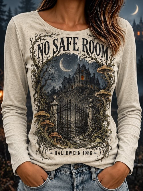 No Safe Room Halloween 1986 Long Sleeve Shirt Cool Halloween Apparel Gifts For Mom