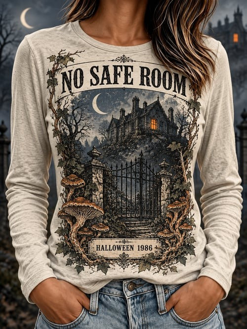 No Safe Room Halloween 1986 Long Sleeve Shirt Retro Halloween Clothing Gifts For Her