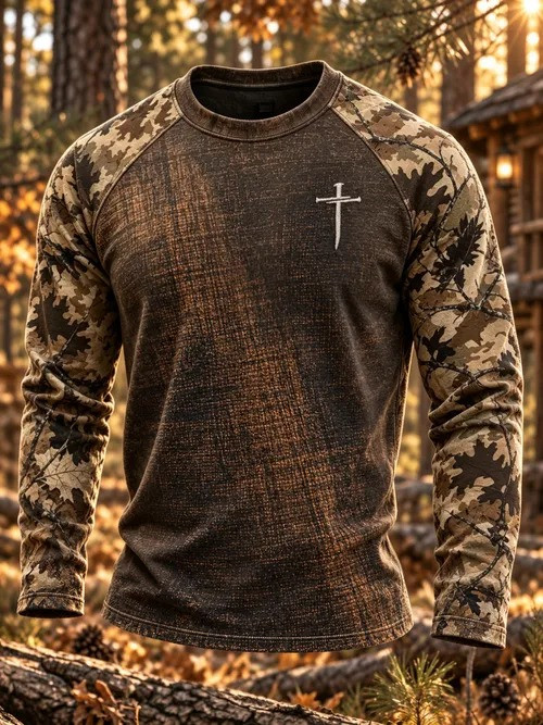 Autumn Winter Jungle Faith Long Sleeve Shirt Outdoor Clothes Gift For Dad