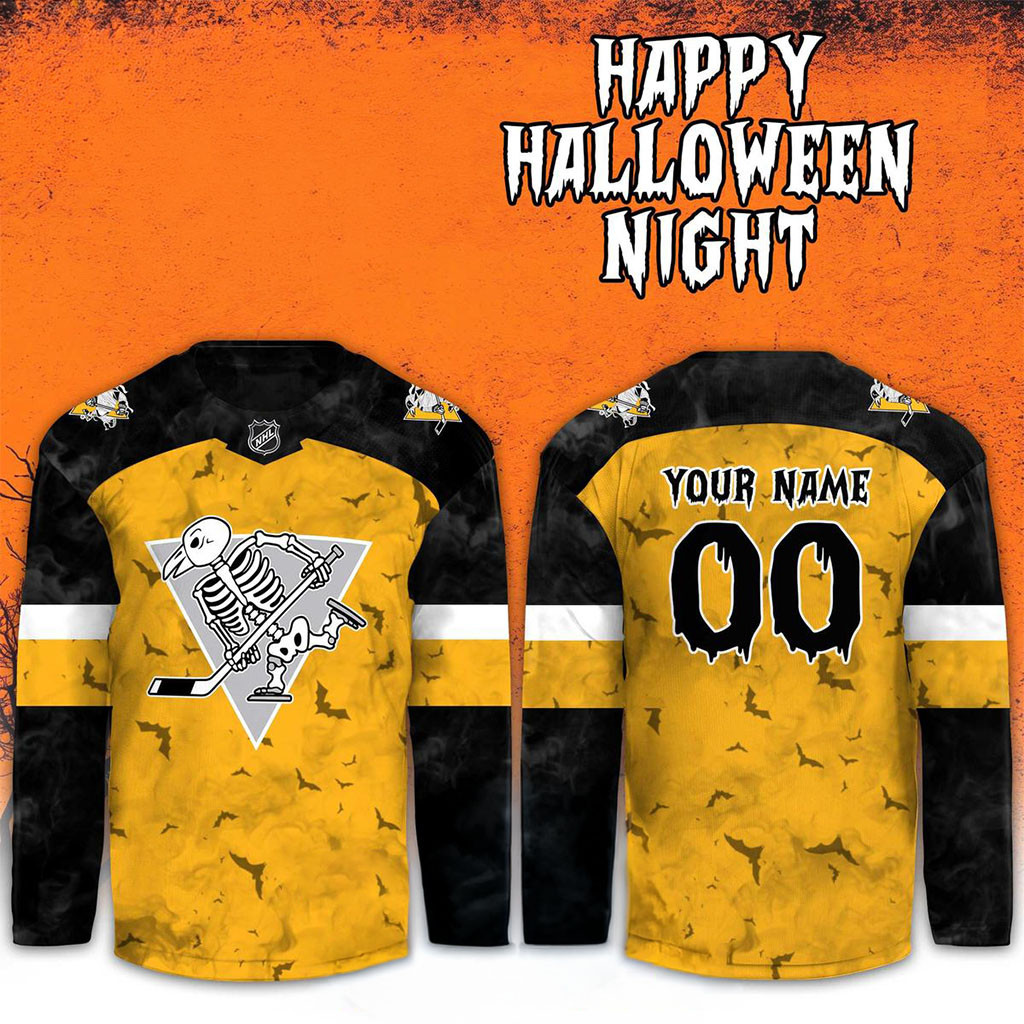 Custom Pittsburgh Penguins 2026 Happy Halloween x Hockey Game Night Jersey Penguins Merch 1 - Unicasport Custom Pittsburgh Penguins 2026 Happy Halloween x Hockey Game Night Jersey Penguins Merch