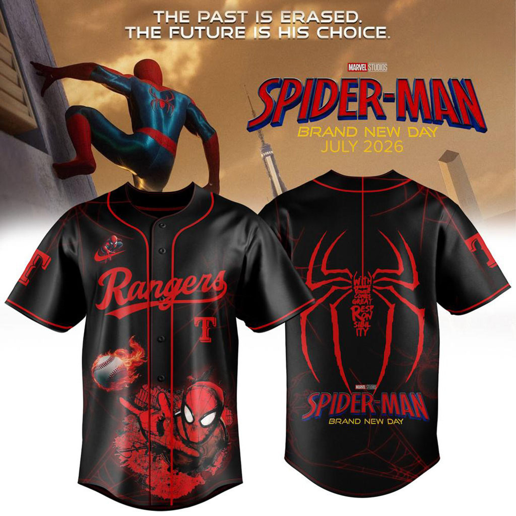 Texas Rangers x Spider-Man 2026 Brand New Day Baseball Jersey Texas Rangers Merch Gifts For Fan 1 - Unicasport Texas Rangers x Spider-Man 2026 Brand New Day Baseball Jersey Texas Rangers Merch Gifts For Fan