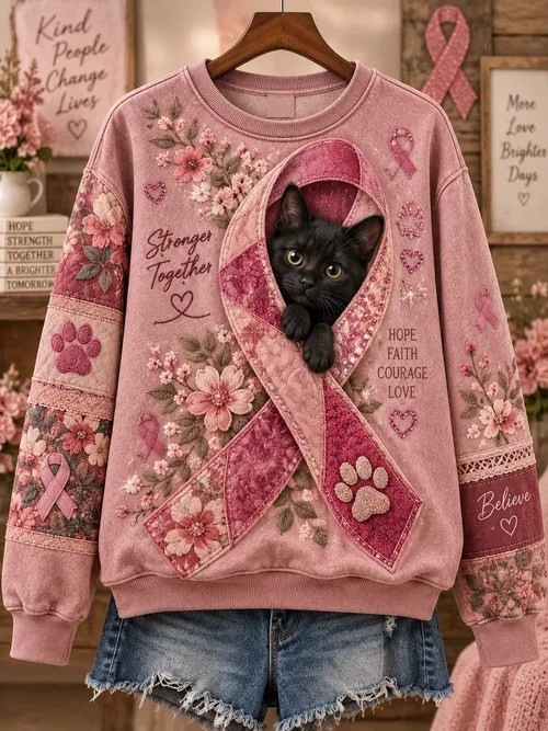 Breast Cancer Awareness Animal Sweatshirt Women's Apparel Gift Pet Lovers 1 - Unicasport Breast Cancer Awareness Animal Sweatshirt Women's Apparel Gift Pet Lovers