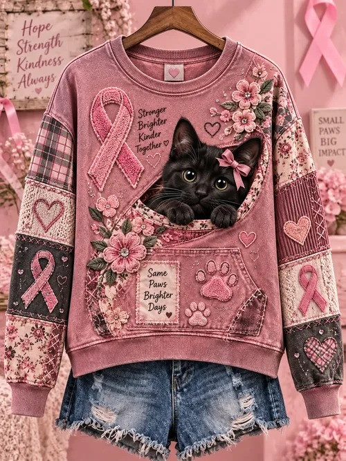 Breast Cancer Awareness Animal Sweatshirt Women's Clothes Gift For Supports 1 - Unicasport Breast Cancer Awareness Animal Sweatshirt Women's Clothes Gift For Supports
