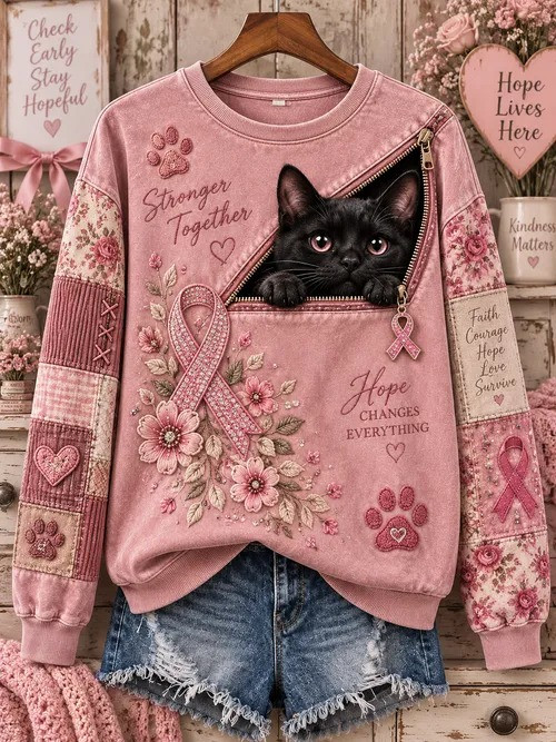 Breast Cancer Awareness Animal Sweatshirt Women's Clothing Gift 1 - Unicasport Breast Cancer Awareness Animal Sweatshirt Women's Clothing Gift