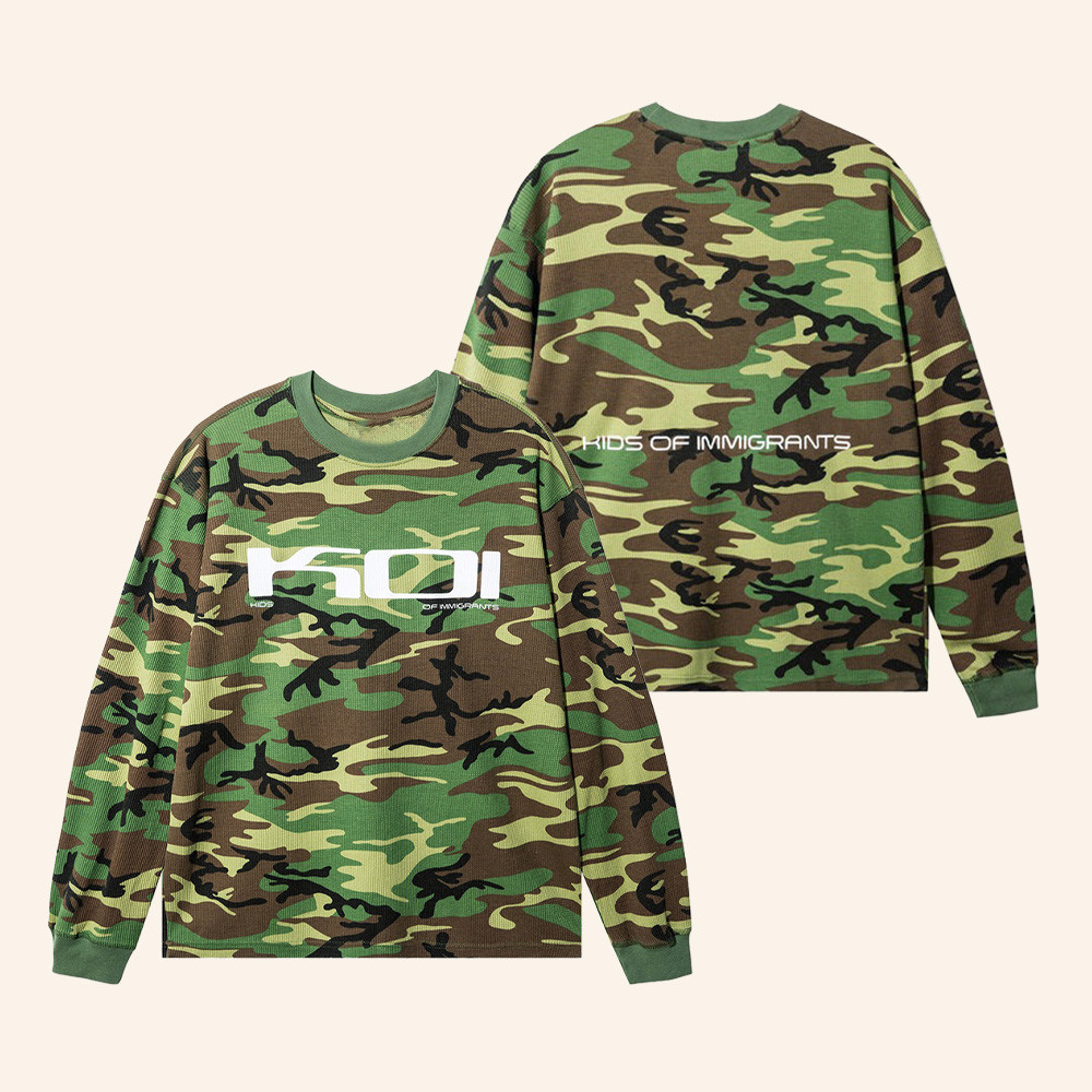 Kids Of Immigrants Clothing KOI Fatigue Thermal Camo Long Sleeve Shirt Gifts For Dad 1 - Unicasport Kids Of Immigrants Clothing KOI Fatigue Thermal Camo Long Sleeve Shirt Gifts For Dad