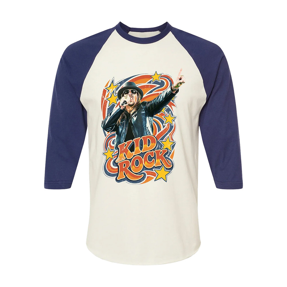 Kid Rock Merch Pointer Blue Raglan Long Sleeve Shirt Gifts For Kid Rock Lovers