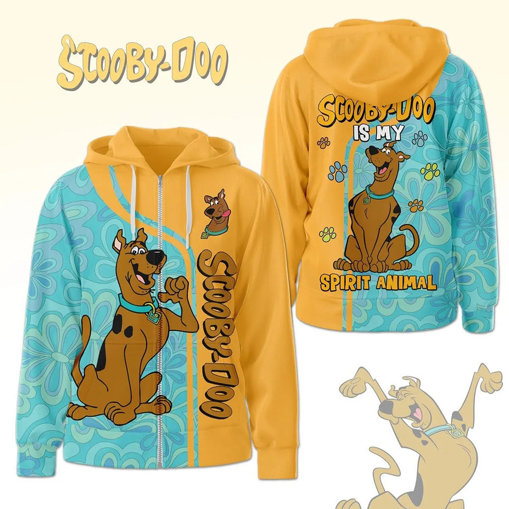 Scooby-Doo Is My Spirit Animal Zip Hoodie Scooby-Doo Merch Cute Cartoon Apparel Fan Gifts 1 - Unicasport Scooby-Doo Is My Spirit Animal Zip Hoodie Scooby-Doo Merch Cute Cartoon Apparel Fan Gifts