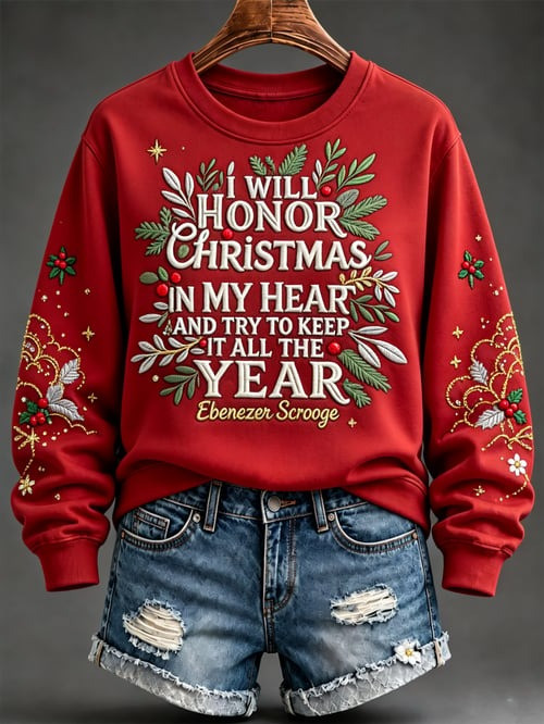 I Will Honor Christmas In My Heart Ebenezer Scrooge Sweatshirt Xmas Attire Christmas Gifts 1 - Unicasport I Will Honor Christmas In My Heart Ebenezer Scrooge Sweatshirt Xmas Attire Christmas Gifts