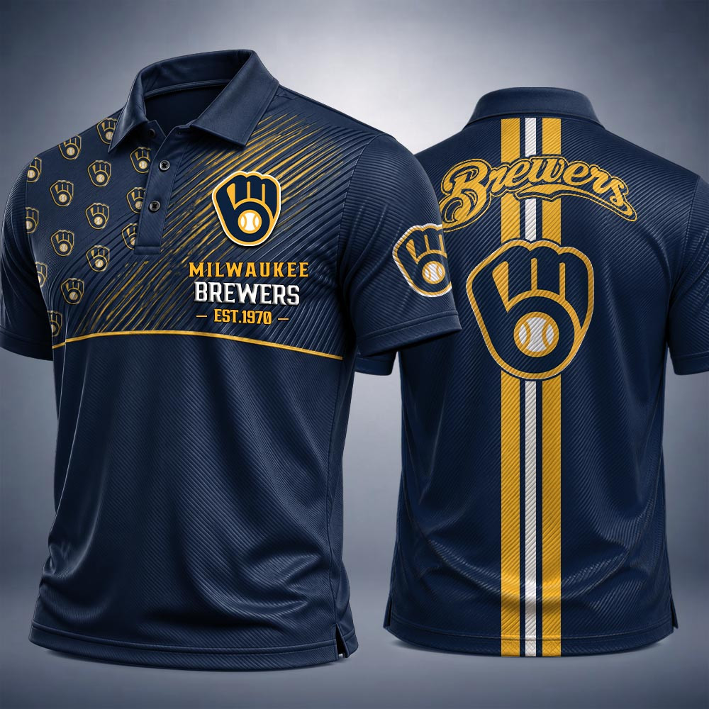 Milwaukee Brewers Merch Polo Shirt Brewers Baseball Gear Gift For Boyfriend