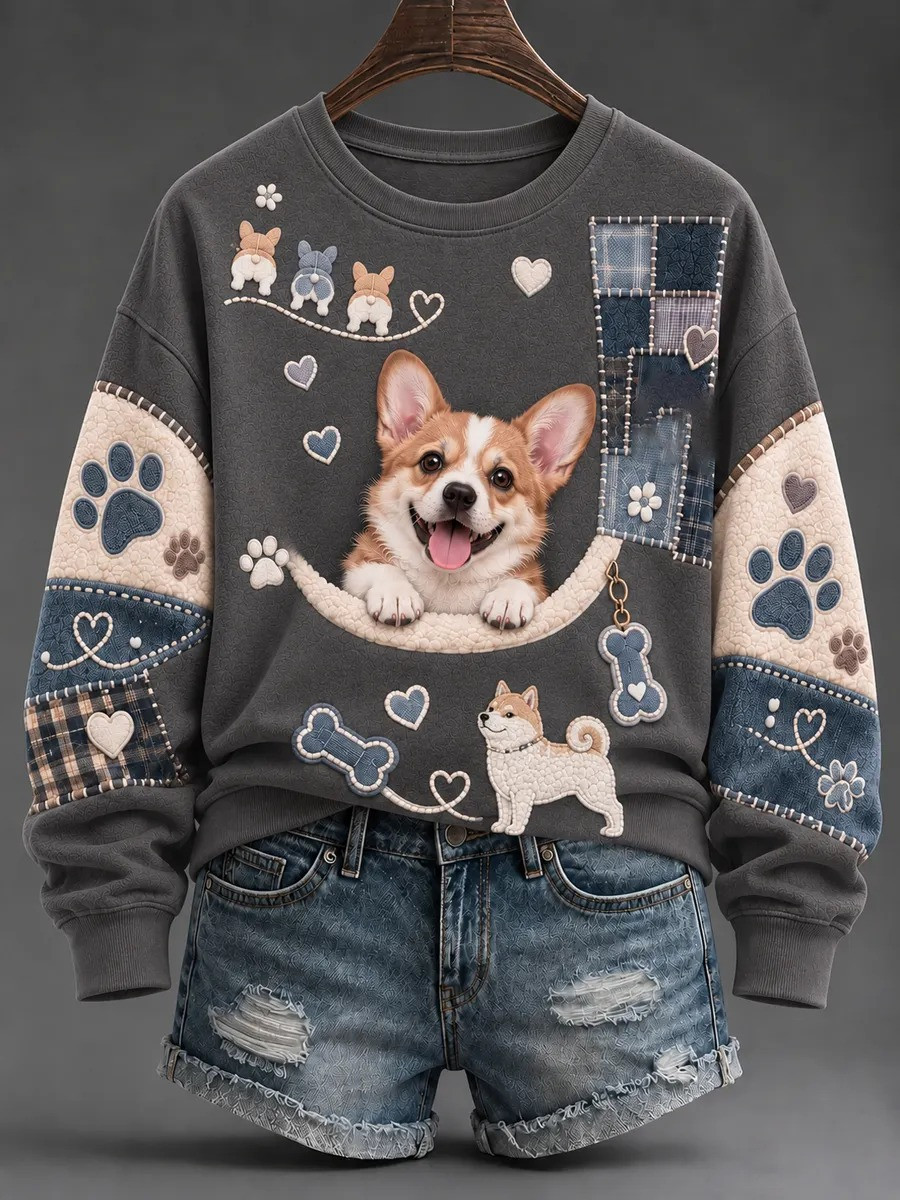Corgi Sweatshirt Adorable Paws Sweatshirt Holiday Apparel Gifts For Corgi Lovers