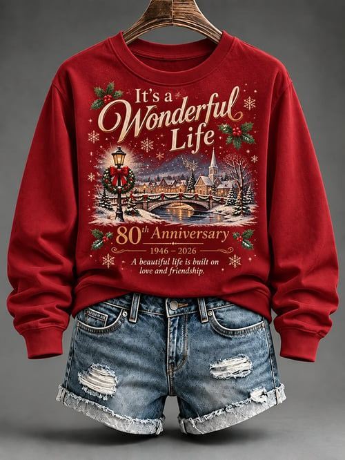 It's A Wonderful Life Christmas Sweatshirt Cozy Winter Apparel Xmas Gifts For Mom 1 - Unicasport It's A Wonderful Life Christmas Sweatshirt Cozy Winter Apparel Xmas Gifts For Mom
