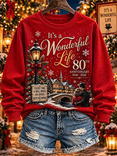 It's A Wonderful Life Christmas Sweatshirt Cozy Winter Outfits Christmas Gifts For Mom 1 - Unicasport It's A Wonderful Life Christmas Sweatshirt Cozy Winter Outfits Christmas Gifts For Mom