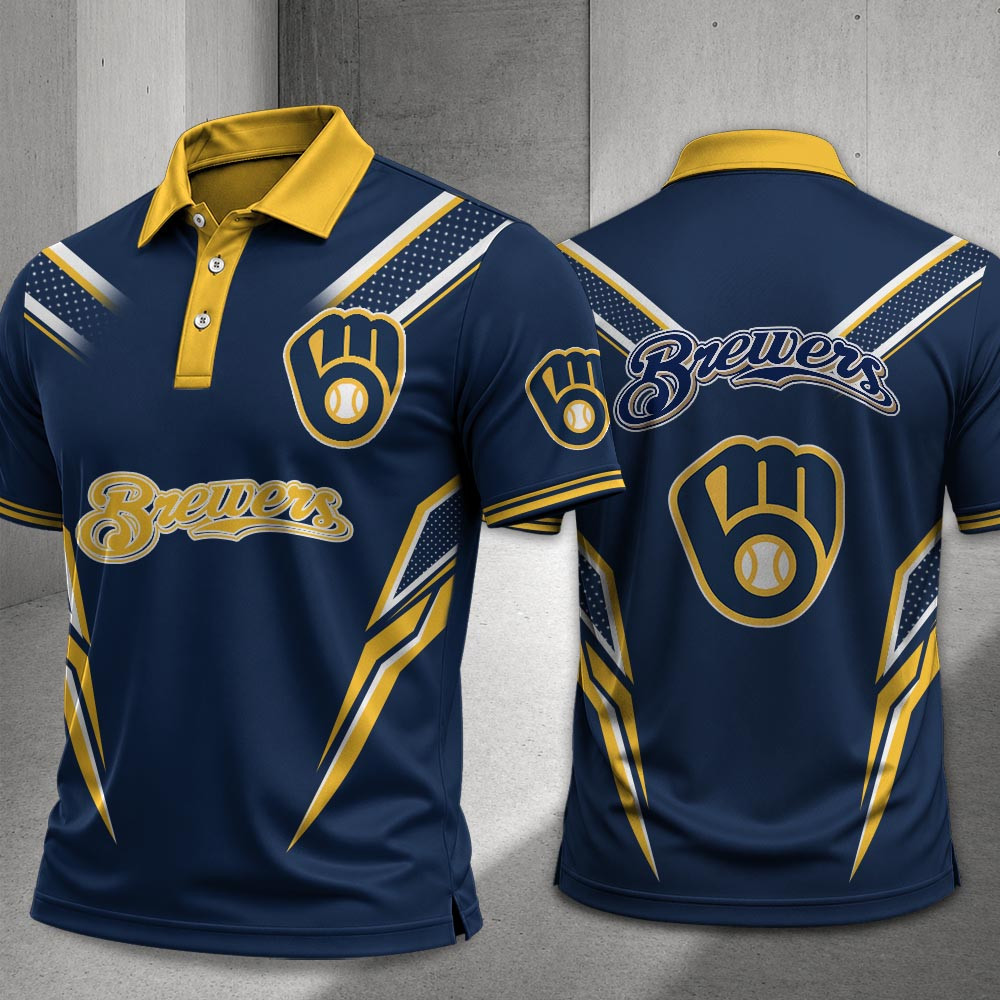 Milwaukee Brewers Merch Polo Shirt Brewers Baseball MLB Clothing Husband Gifts