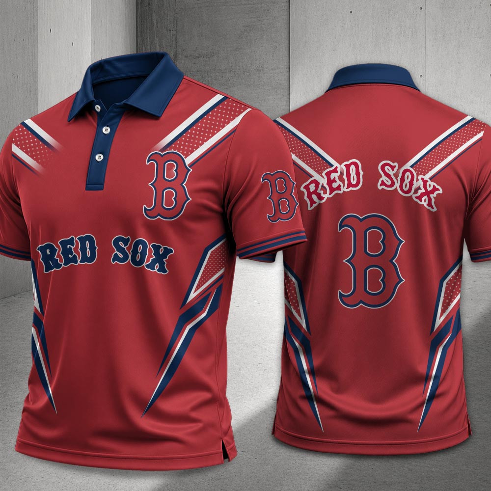 Boston Red Sox Merch Polo Shirt Red Sox Baseball Apparel Gift For Teammate