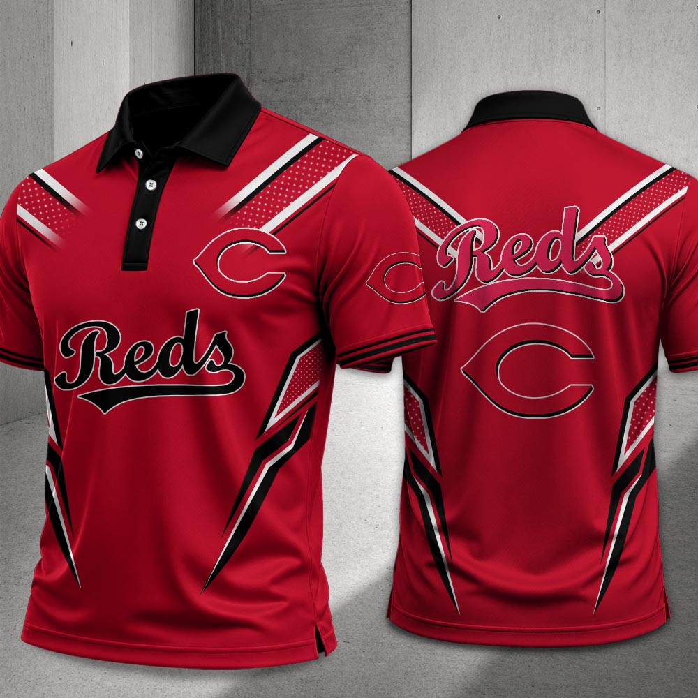 Cincinnati Reds Merch Polo Shirt Cincinnati Baseball Gear Reds Sports Fans Gifts