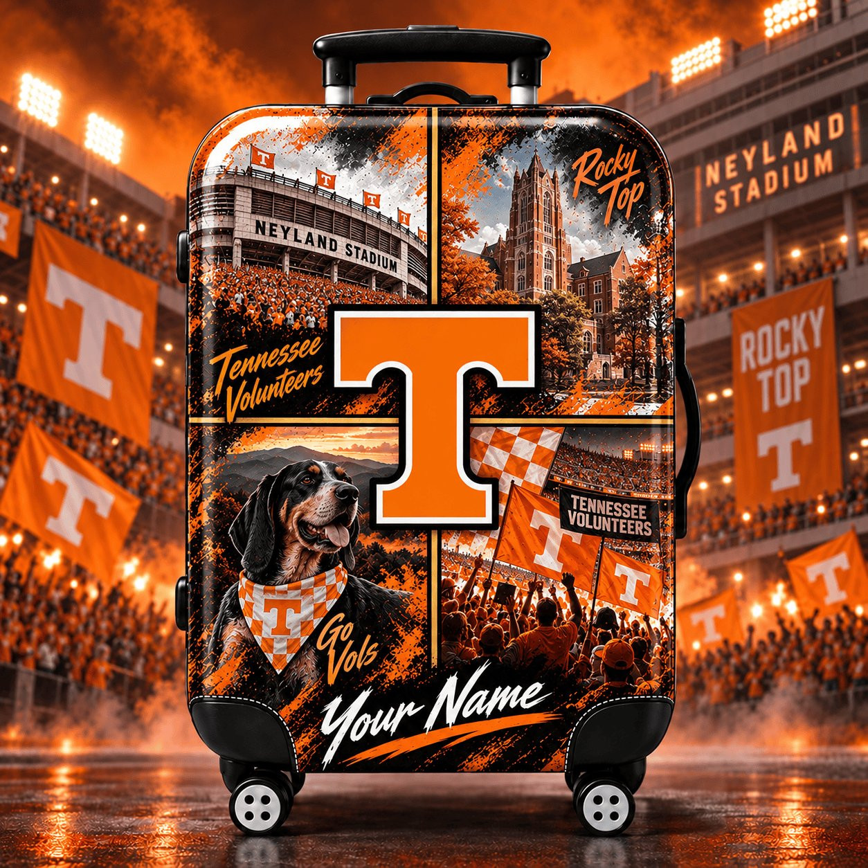 Personalized Tennessee Volunteers Merch Volunteers Football Travel Luggage Cover Gift Ideas