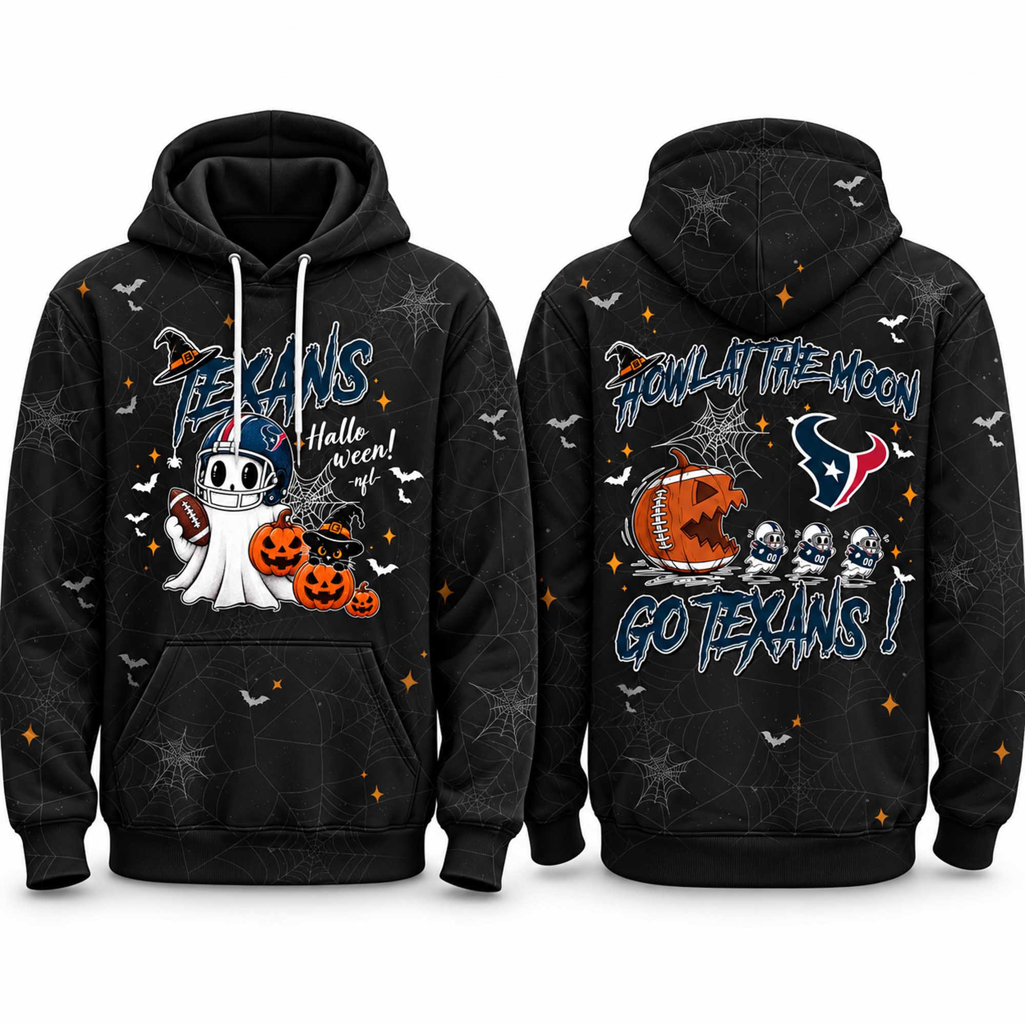 Houston Texans Halloween Howl At The Moon Go Hoodie Halloween Gifts For Texans Fans 1 - Unicasport Houston Texans Halloween Howl At The Moon Go Hoodie Halloween Gifts For Texans Fans