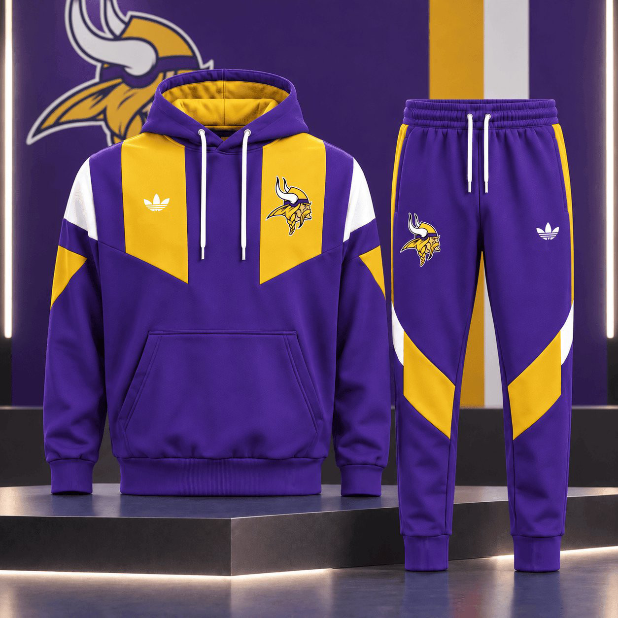 Minnesota Vikings Merch Hoodie And Sweatpants Set Game Day Outfit Presents For Fans 1 - Unicasport Minnesota Vikings Merch Hoodie And Sweatpants Set Game Day Outfit Presents For Fans