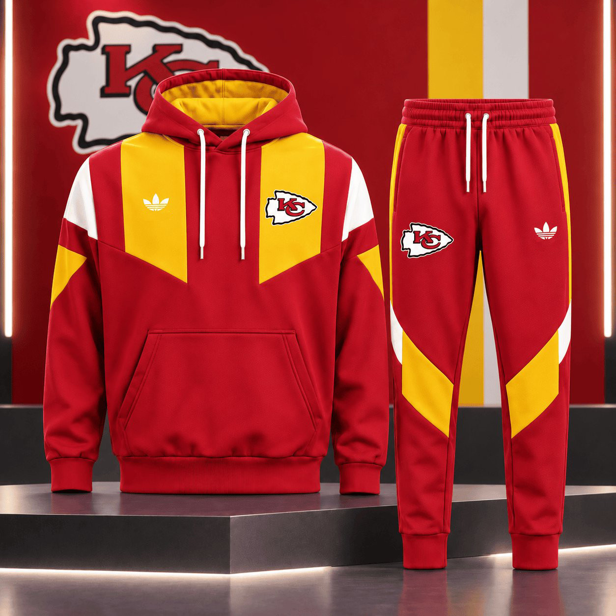 Kansas City Chiefs Merch Hoodie And Sweatpants Set Game Day Outfit Best Football Gifts 1 - Unicasport Kansas City Chiefs Merch Hoodie And Sweatpants Set Game Day Outfit Best Football Gifts