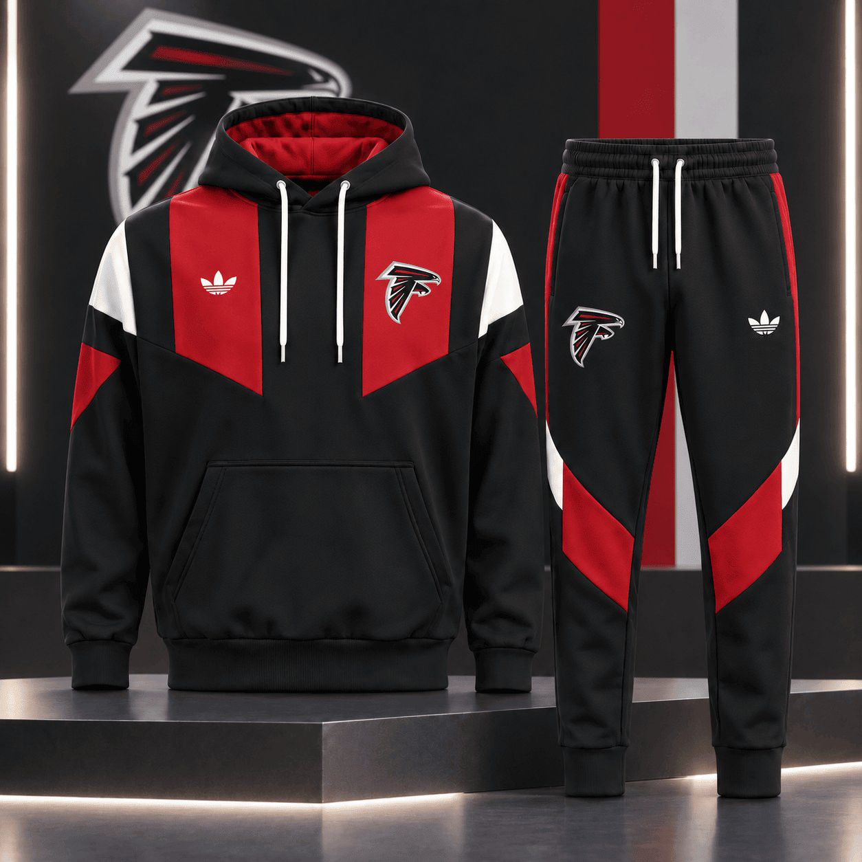 Atlanta Falcons Merch Hoodie And Sweatpants Set Game Day Outfit Present For Him 1 - Unicasport Atlanta Falcons Merch Hoodie And Sweatpants Set Game Day Outfit Present For Him