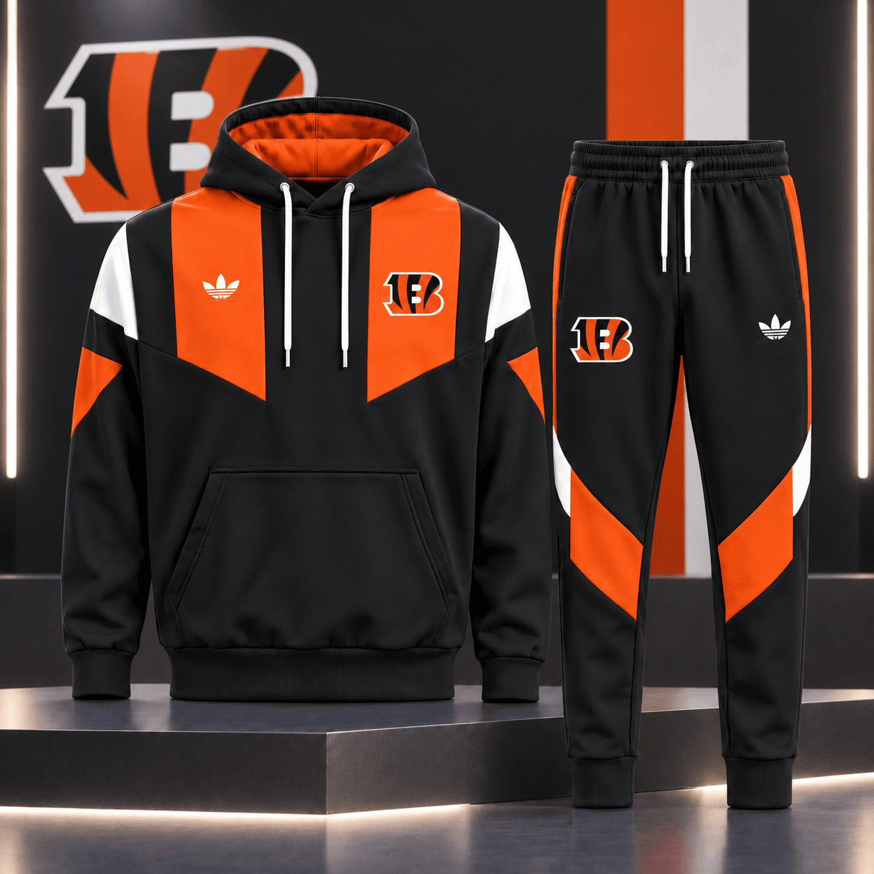 Cincinnati Bengals Merch Hoodie And Sweatpants Set Game Day Outfit FFootball Gift Idea 1 - Unicasport Cincinnati Bengals Merch Hoodie And Sweatpants Set Game Day Outfit FFootball Gift Idea