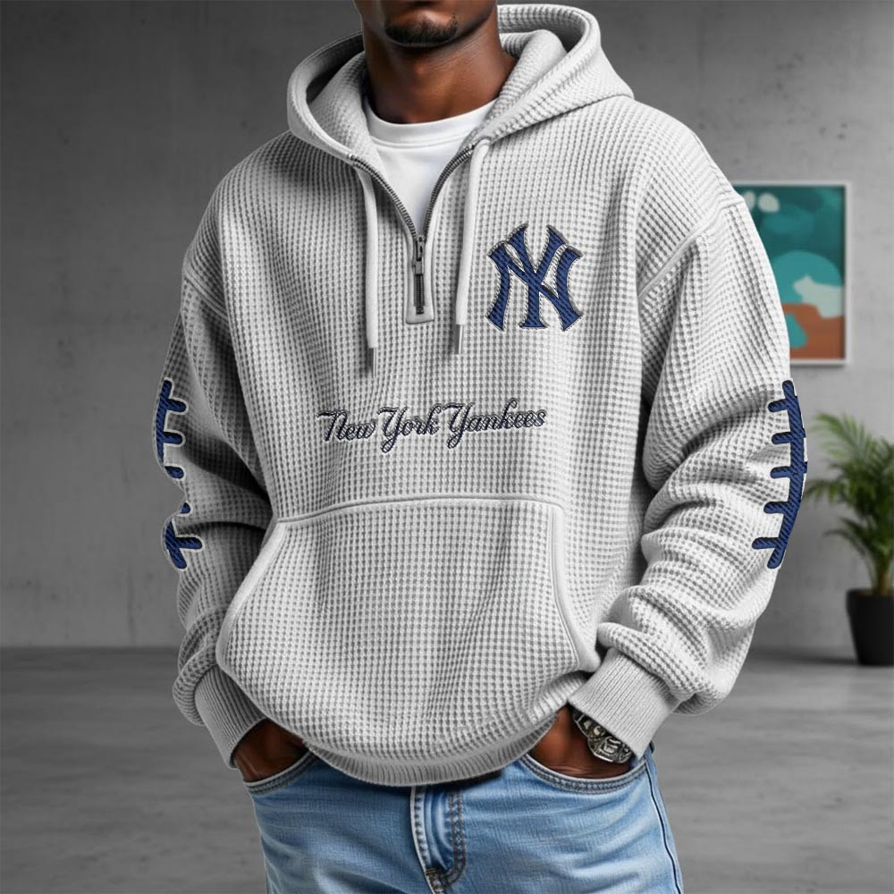 New York Yankees Merch Quarter Zip Hoodie Yankees Baseball MLB Outfits Sportswear Gift 1 - Unicasport New York Yankees Merch Quarter Zip Hoodie Yankees Baseball MLB Outfits Sportswear Gift