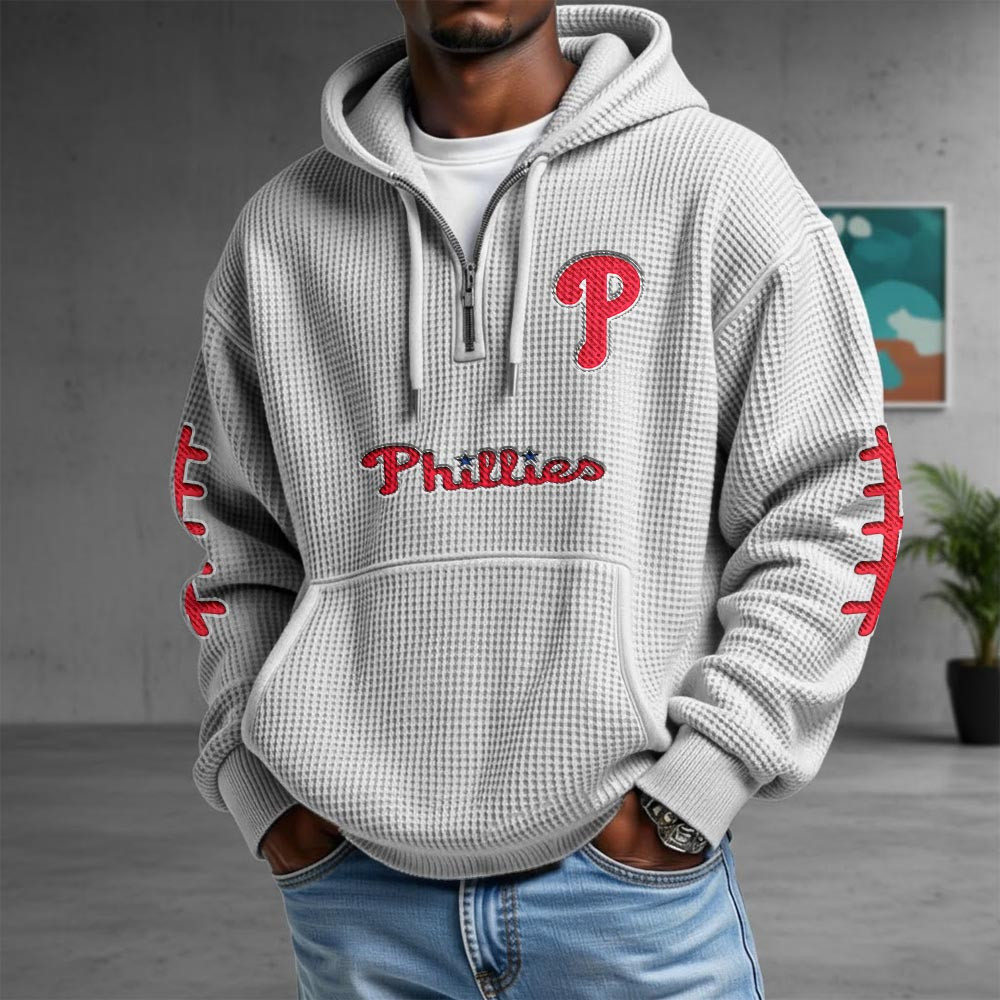 Philadelphia Phillies Merch Quarter Zip Hoodie Phillies Baseball MLB Attire Gameday Gift 1 - Unicasport Philadelphia Phillies Merch Quarter Zip Hoodie Phillies Baseball MLB Attire Gameday Gift